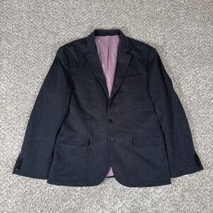 Express Photographer Blazer Mens 40 Short Gray Fitted Stretch Two Button Jacket